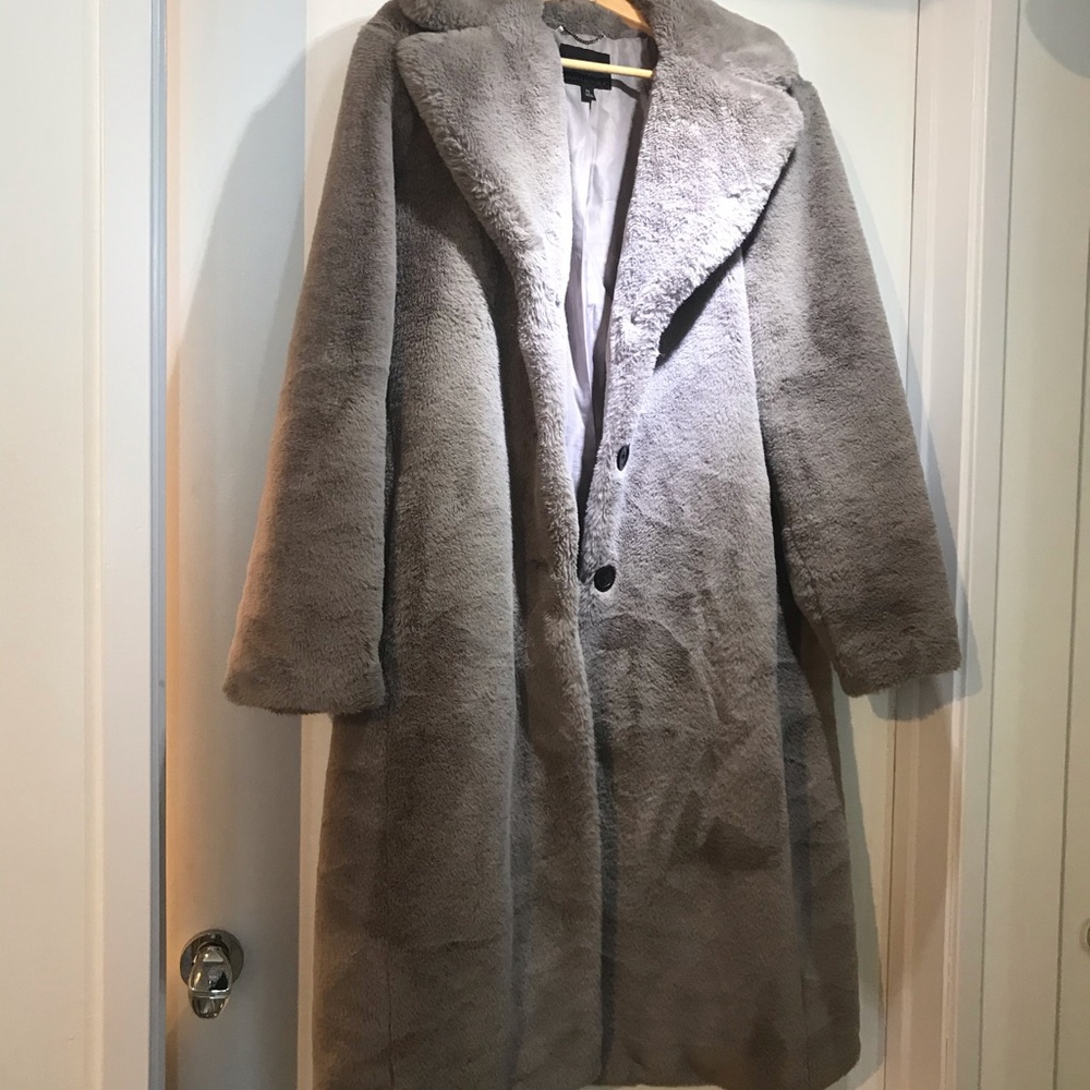 Banana Republic Teddy Long Coat, Faux Fur
